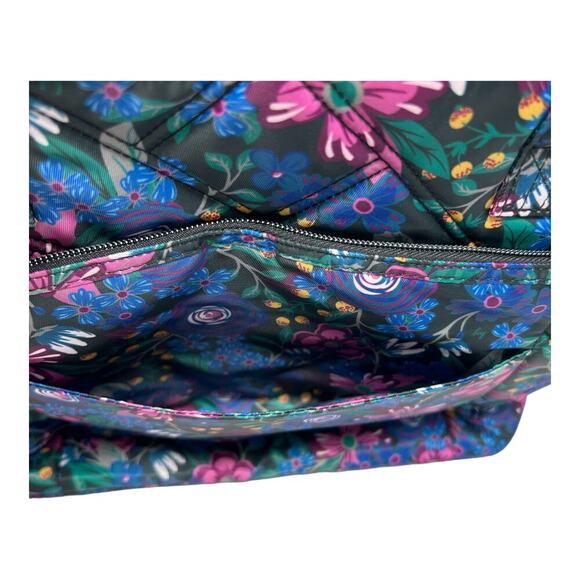 Lug Skyliner Tote Whimsy Black Floral Travel Trolley Sleeve Business Carry All - Picture 10 of 14